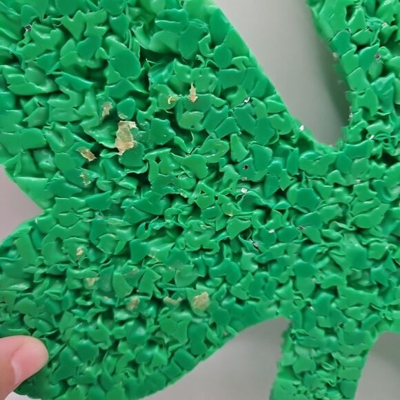 Vtg 10" H Melted Popcorn Plastic Decor St Patricks Day Holiday Green Clover Leaf - Picture 11 of 16